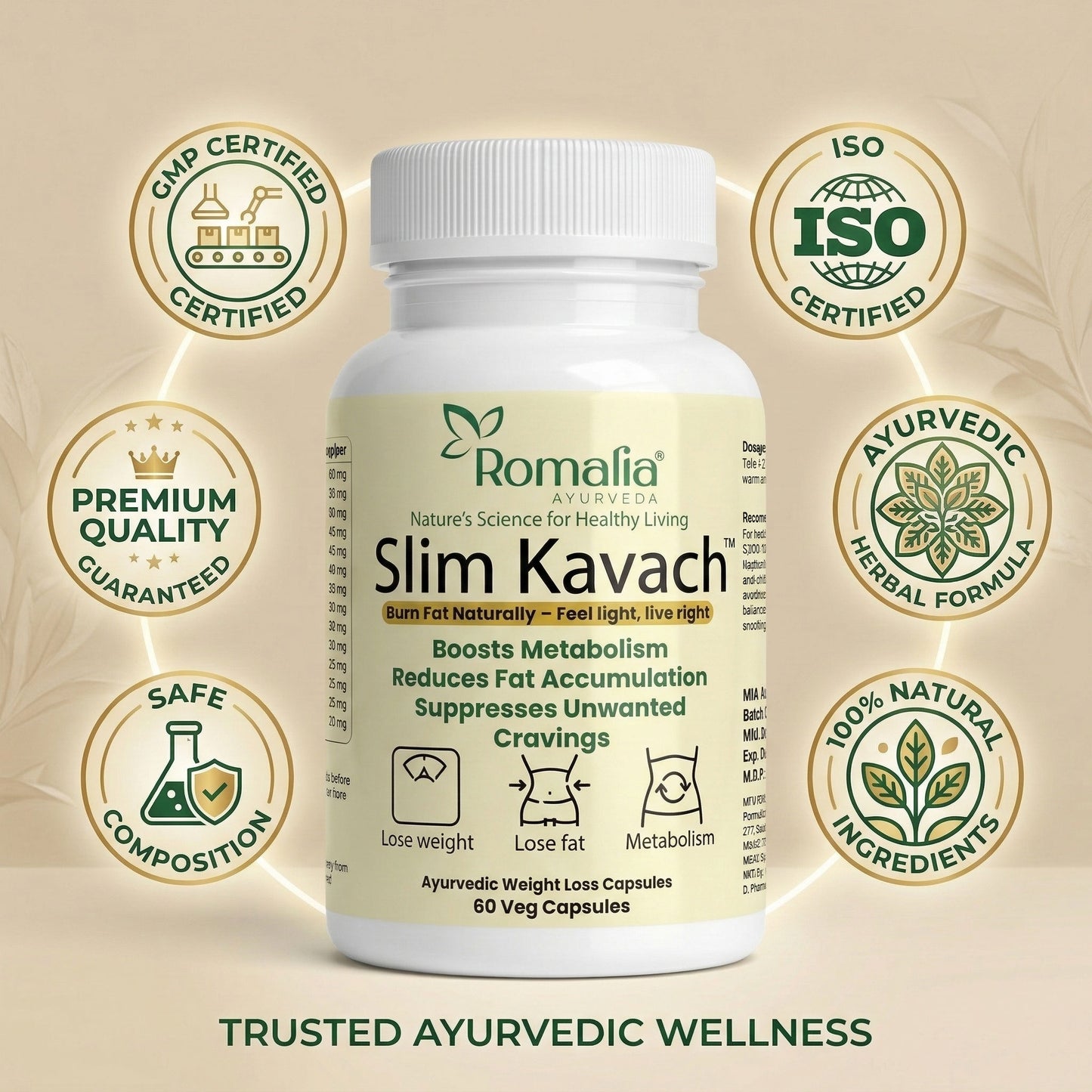Advanced Fat Burner Capsules – Slim Kavach | Ayurvedic Metabolism & Craving Control Support