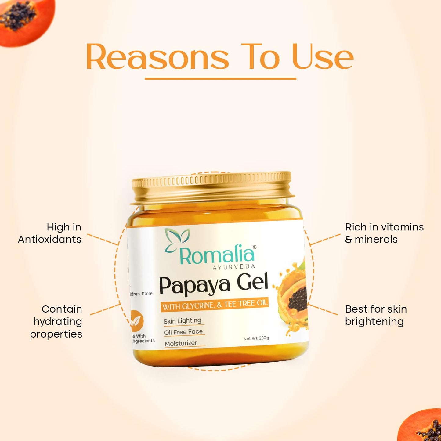 Ayurvedic papaya gel ingredients neem aloe vera and natural extracts