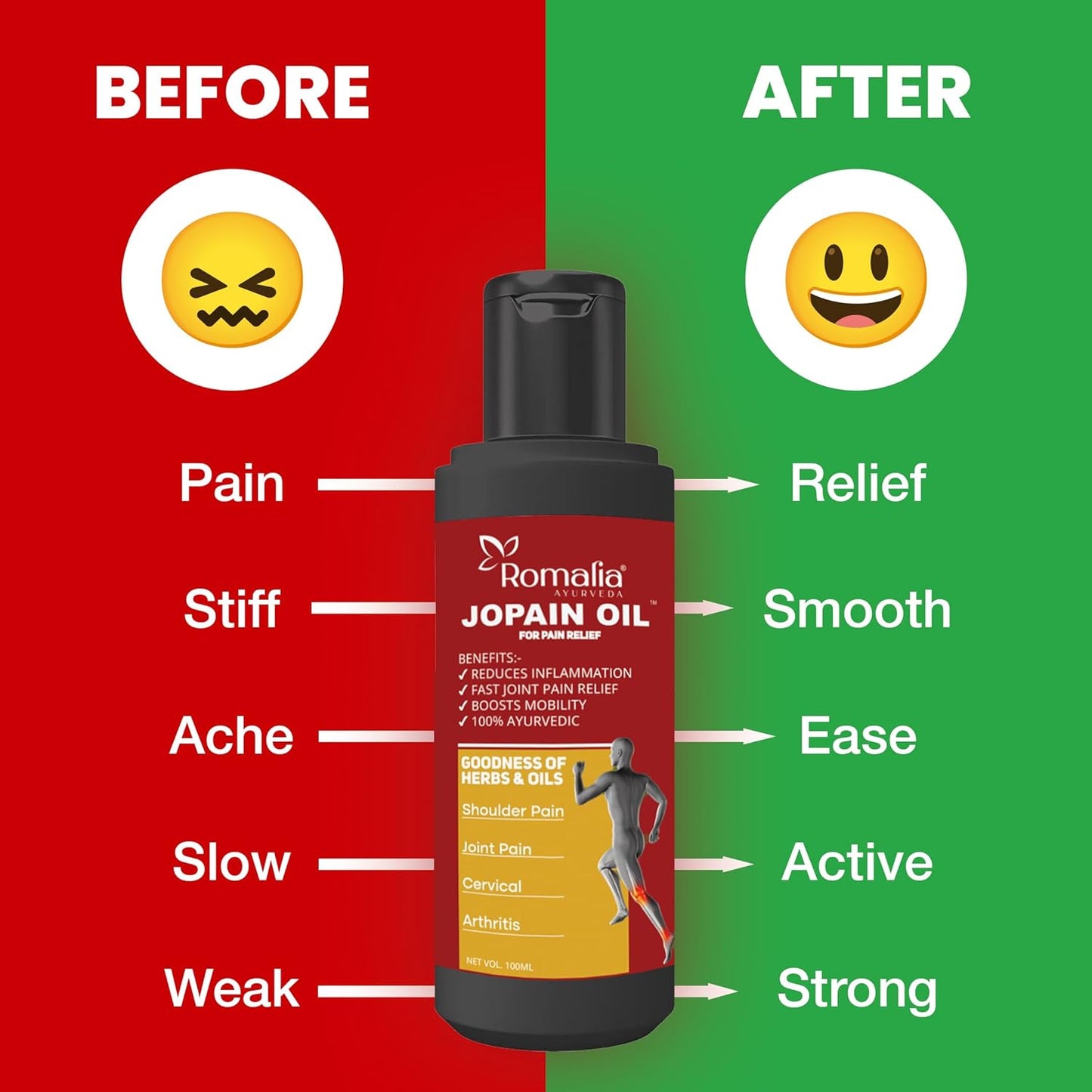 Romalia Ayurvedic Joint Pain Relief Oil for Arthritis Knee and Muscle Pain