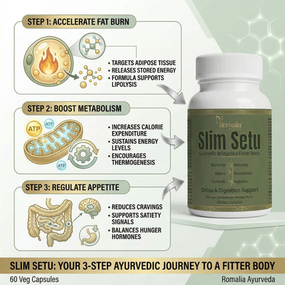Weight Loss Capsules Natural (Slim Setu) – 60 Veg-Capsules | Ayurvedic Craving Control, Digestion & Metabolism Support