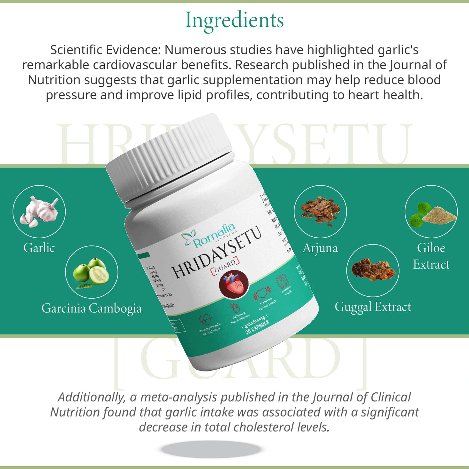 Herbal Hriday Setu capsules designed for Ayurvedic heart care