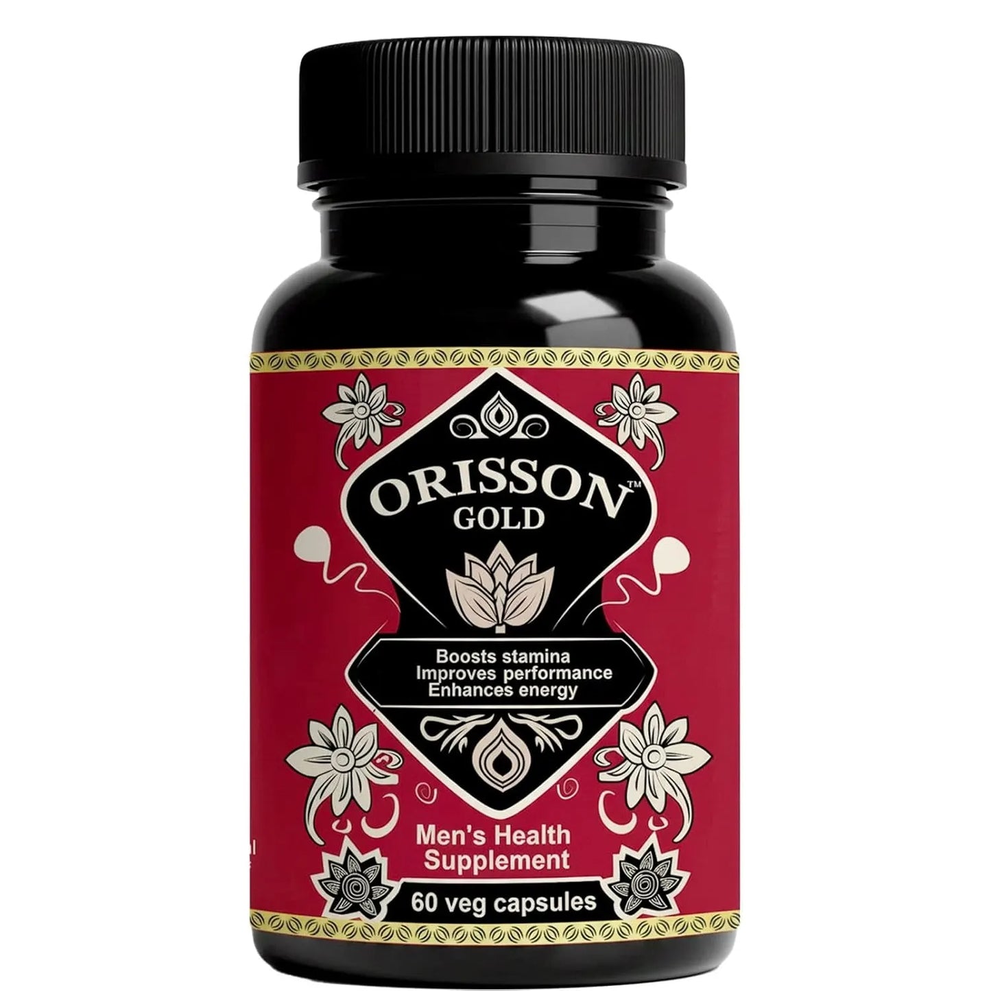 Orisson Gold African Herbs 50-in-1 Ayurvedic and African herbal formula for men with Swarn Bhasma by Romalia, 60 veg capsules for daily wellness and vitality