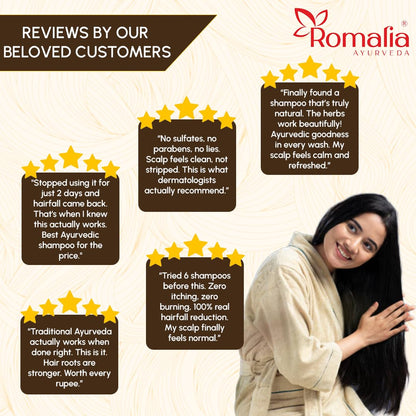 Ayurvedic anti hairfall shampoo enriched with traditional herbs for stronger hair