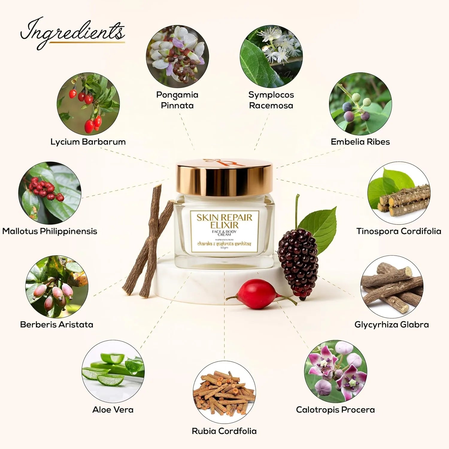 Ayurvedic anti-aging face cream by Romalia for youthful skin