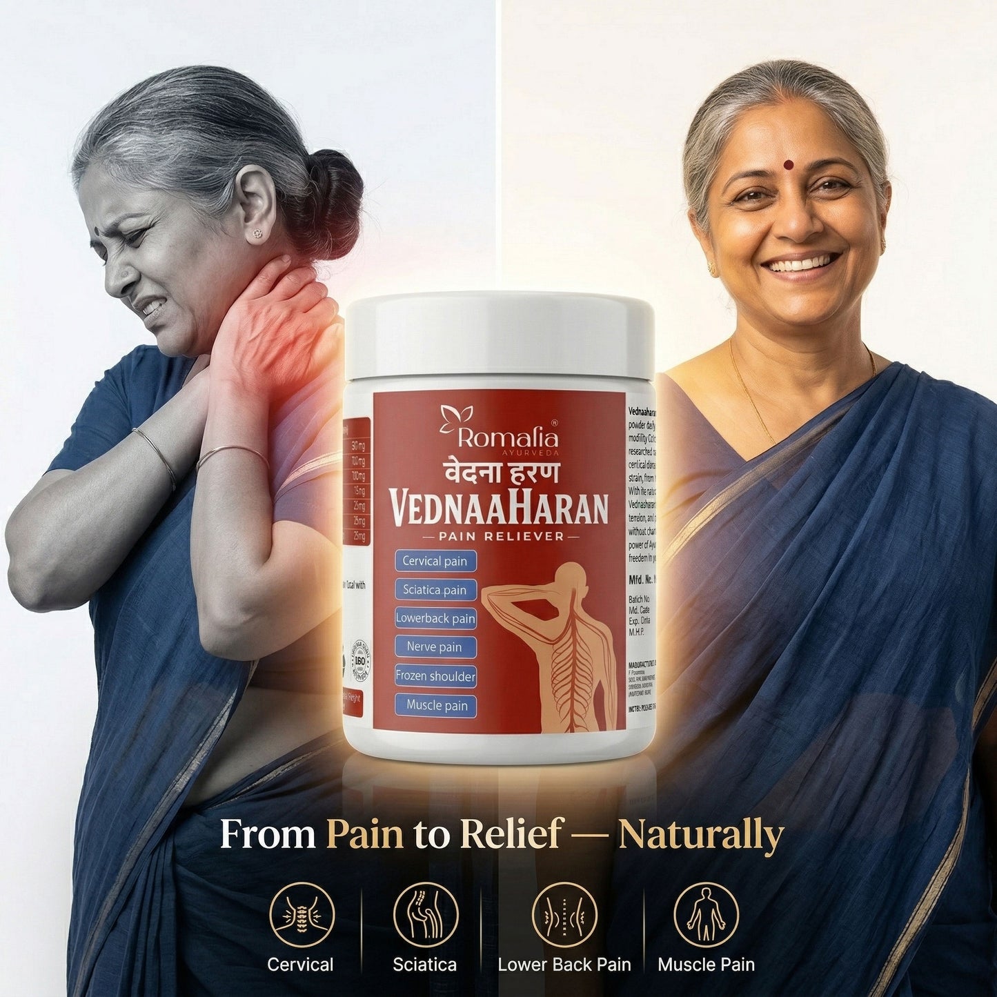 Nerve & Joint Pain Relief Capsules (Vedna Setu) – 60 Capsules | Cervical, Sciatica, Back Pain & Muscle Support